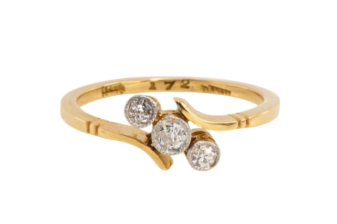 Edwardian three stone old cut diamond ring-Antique rings-The Antique Ring Shop