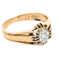 Antique rose diamond Belcher style ring