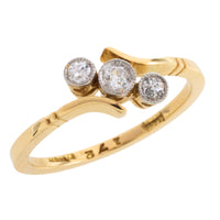 Edwardian three stone old cut diamond ring-Antique rings-The Antique Ring Shop