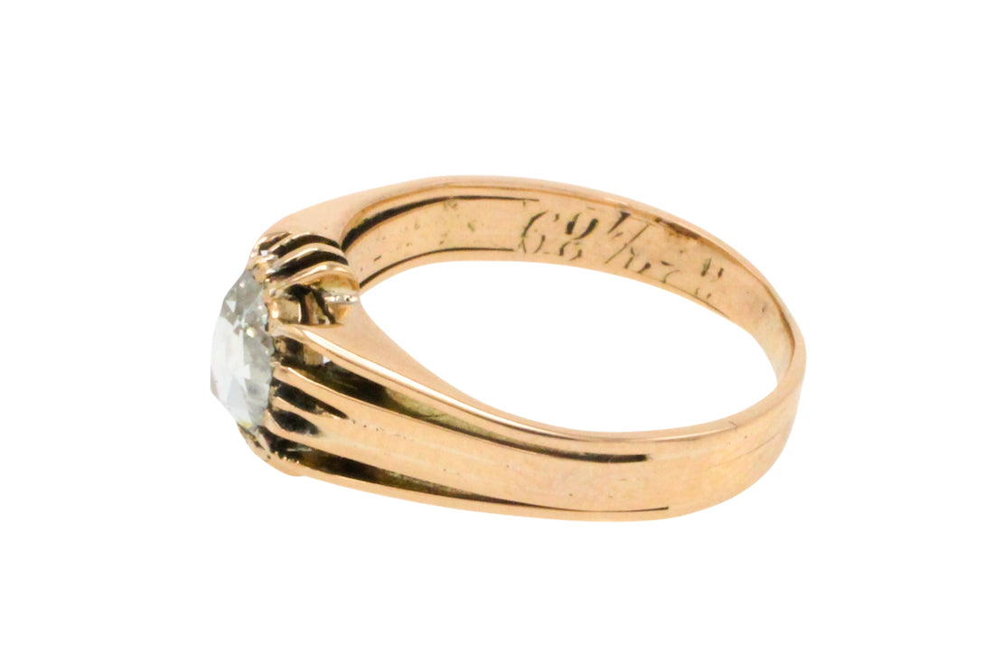 Antique rose diamond Belcher style ring