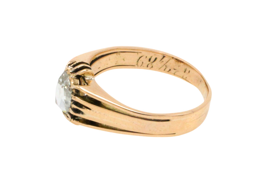 Antique rose diamond Belcher style ring