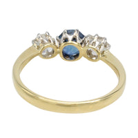 Vintage 18 carat gold sapphire and diamond ring-engagement rings-The Antique Ring Shop