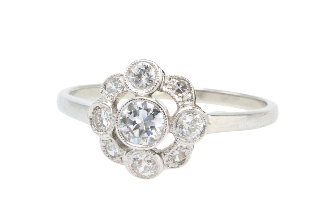 Antique five old cut diamond ring