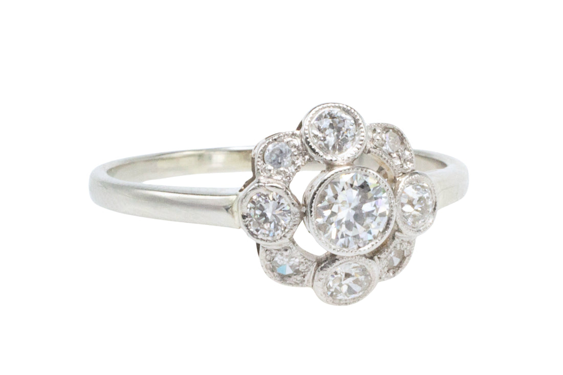 Antique five old cut diamond ring