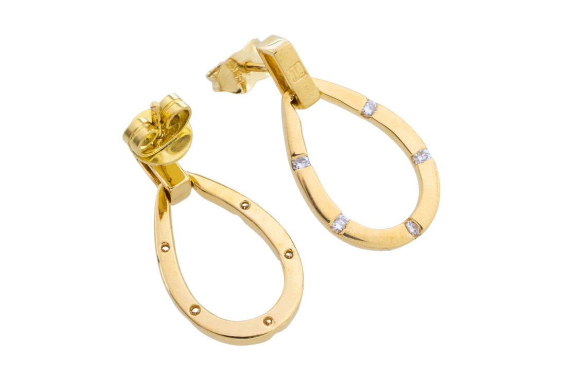 18 karaat gouden oorbellen met diamanten