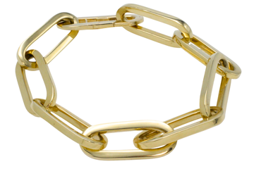 Paper clip bracelet in 14 carat gold