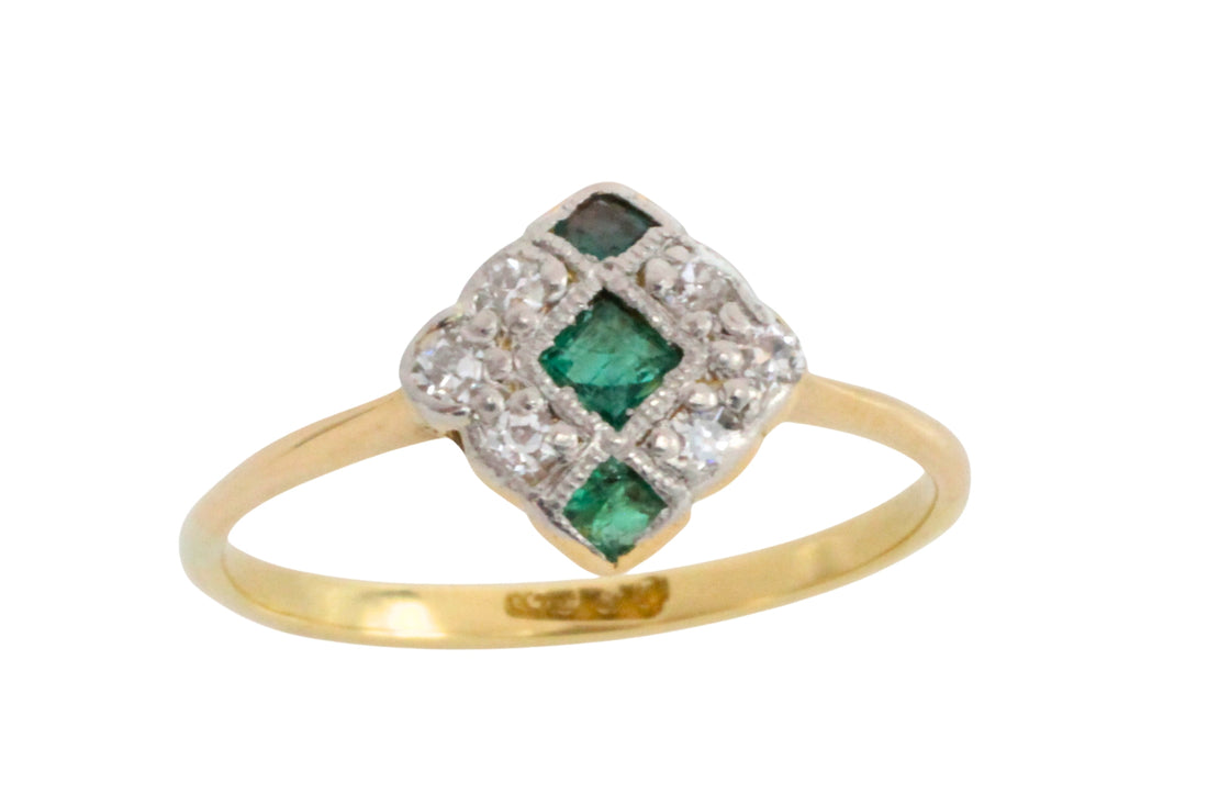 Edwardian diamond and tourmaline ring