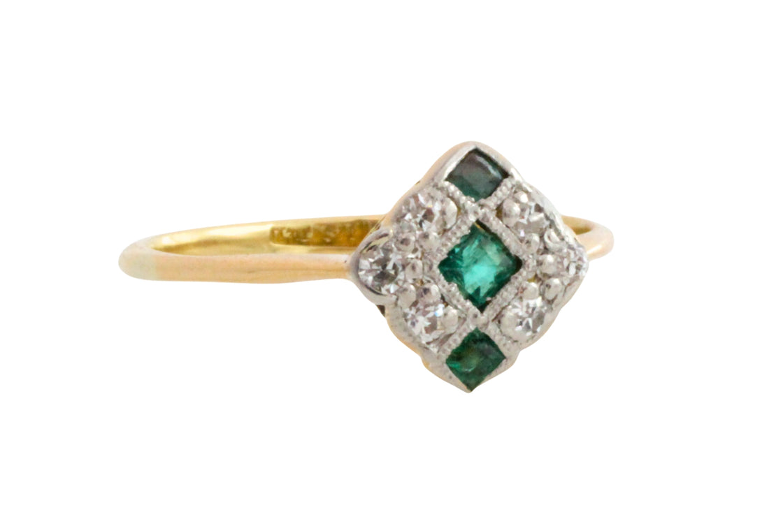 Edwardian diamond and tourmaline ring