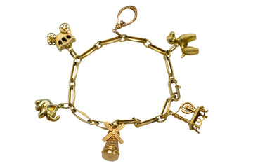 Vintage charm bracelet in 14 carat gold