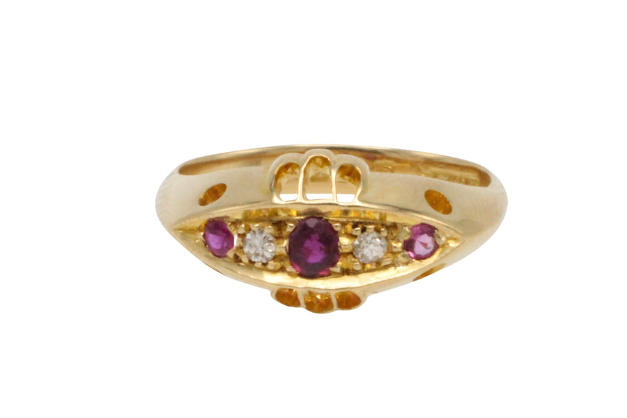 Ruby and diamond ring from 1918