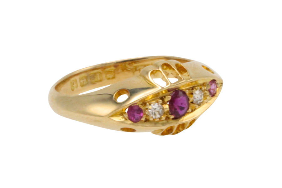 Ruby and diamond ring from 1918