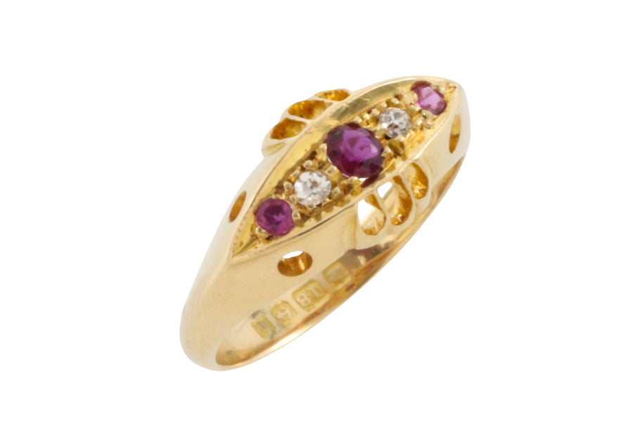 Ruby and diamond ring from 1918