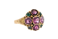 Victorian garnet and emerald cluster ring-Antique rings-The Antique Ring Shop