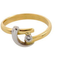 18 carat white and yellow gold diamond ring