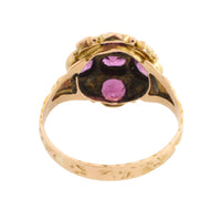 Victorian garnet and emerald cluster ring