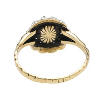 Rose diamond cluster ring in silver and gold