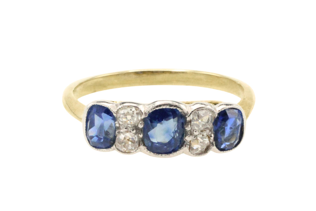 Edwardian period sapphire and diamond ring-Antique rings-The Antique Ring Shop