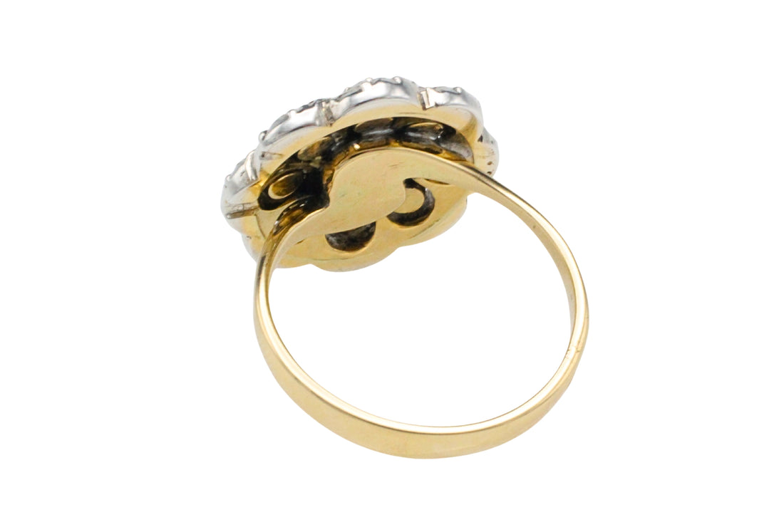 Vintage rose diamond ring in silver and gold