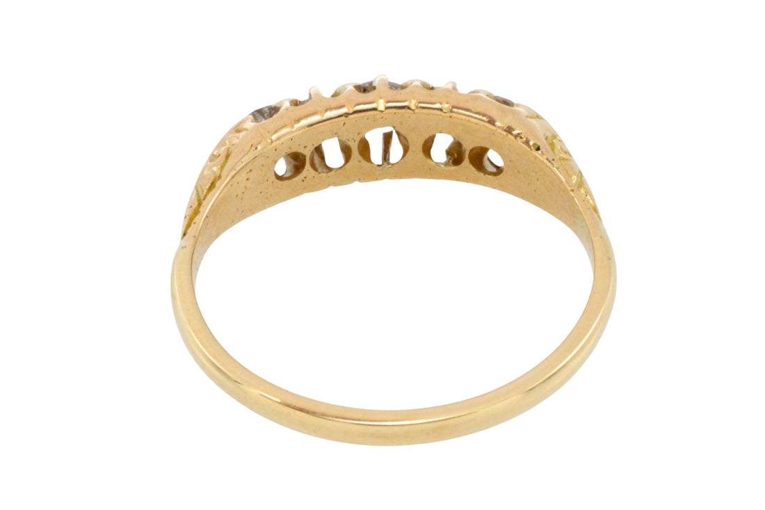 Edwardian five stone old cut diamond ring