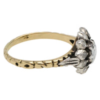 Rose diamond ring in silver and gold-Vintage Rings-The Antique Ring Shop