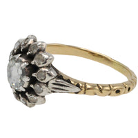 Rose diamond ring in silver and gold-Vintage Rings-The Antique Ring Shop