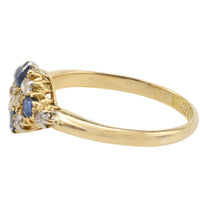 Edwardian sapphire and old cut diamond ring from 1909-Antique rings-The Antique Ring Shop