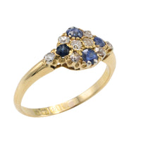 Edwardian sapphire and old cut diamond ring from 1909-Antique rings-The Antique Ring Shop
