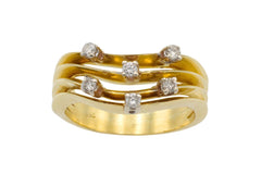Vintage 18 carat gold ring with diamonds-Vintage Rings-The Antique Ring Shop