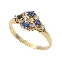 Edwardian sapphire and old cut diamond ring from 1909-Antique rings-The Antique Ring Shop