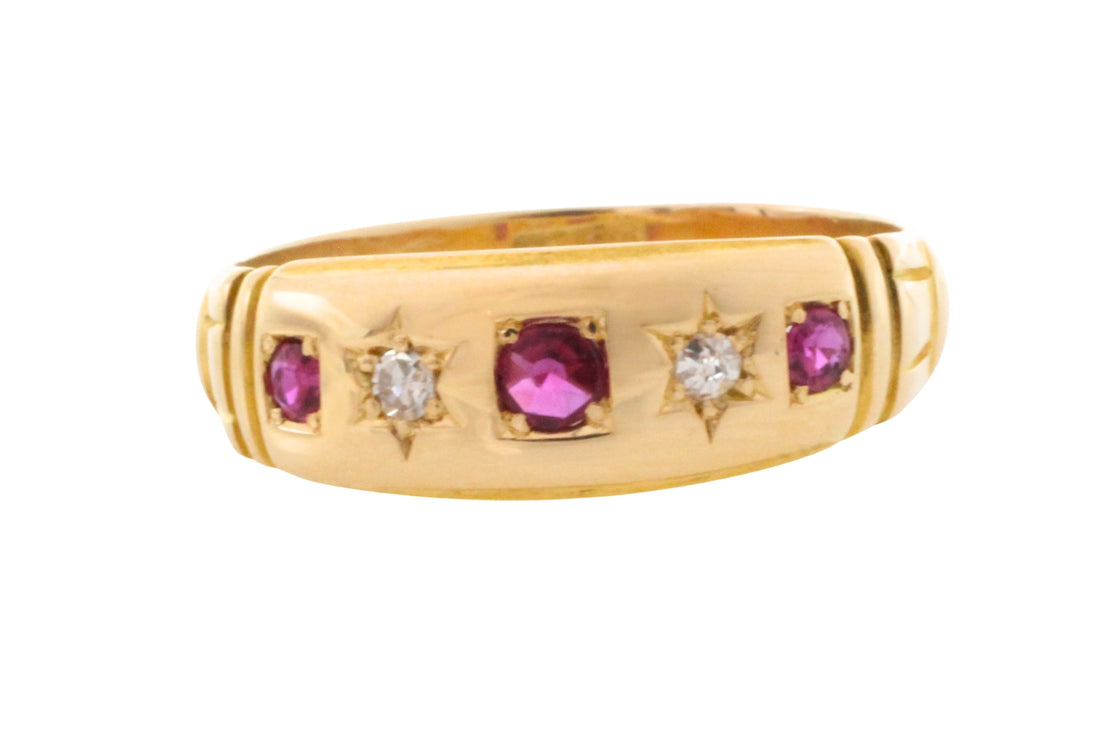 Victorian ruby and diamond gypsy ring