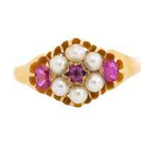 Ring met robijn en parel uit 1872