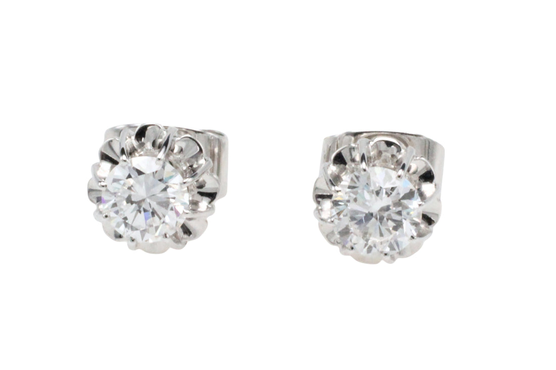 Vintage diamond studs in white gold