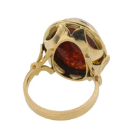 Cabochon amber ring in 18 carat gold-The Antique Ring Shop