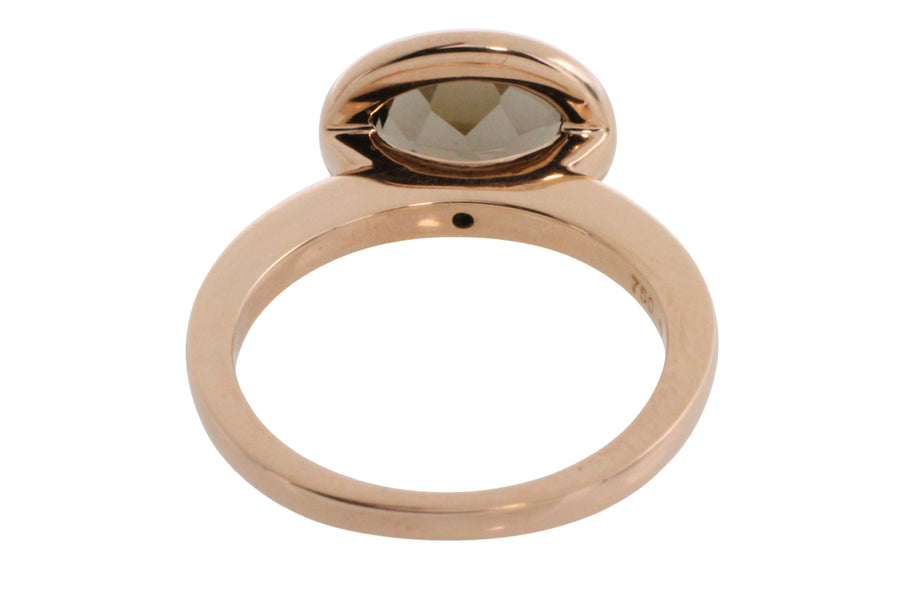 Smaoked quartz ring in 18 carat rose gold-Vintage Rings-The Antique Ring Shop