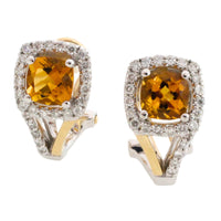 Citrine and diamond earrings