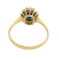 Sapphire and diamond cluster ring in 14 carat gold
