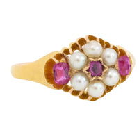 Ring met robijn en parel uit 1872