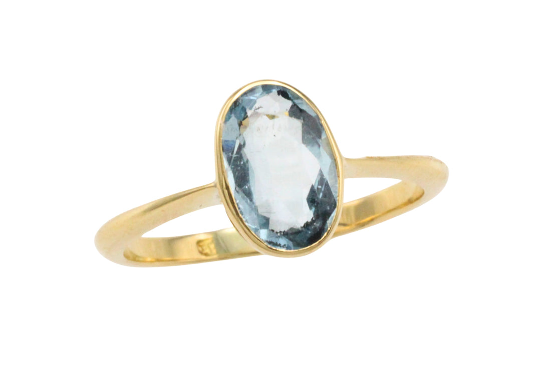 Edwardian aquamarine ring in 18 carat gold