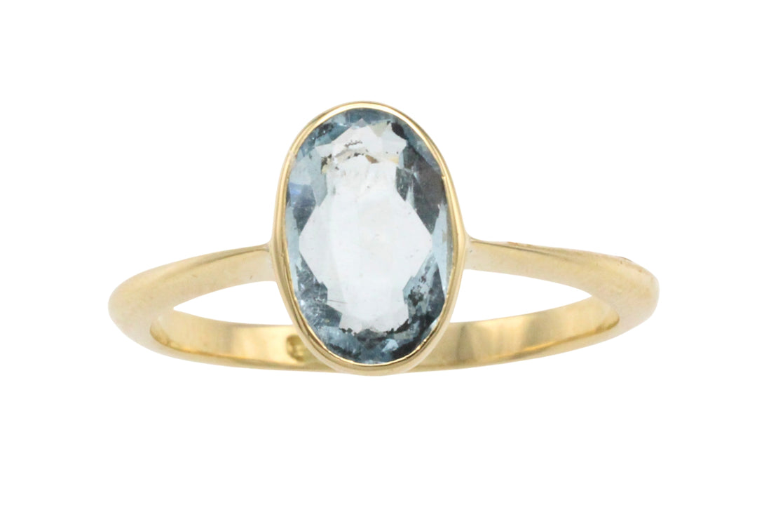 Edwardian aquamarine ring in 18 carat gold