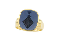 Vintage signet intaglio ring-Vintage Rings-The Antique Ring Shop