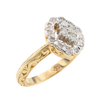 Vintage navette diamond cluster ring in 14 carat gold-Vintage Rings-The Antique Ring Shop