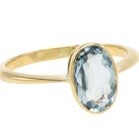 Edwardian aquamarine ring in 18 carat gold