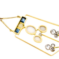 Edwardian diamond, opal, sapphire and pearl pendant-Pendants-The Antique Ring Shop