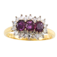 Vintage ruby and diamond ring in 18 carat gold