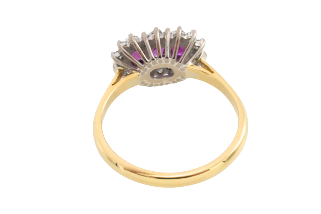 Vintage ruby and diamond ring in 18 carat gold