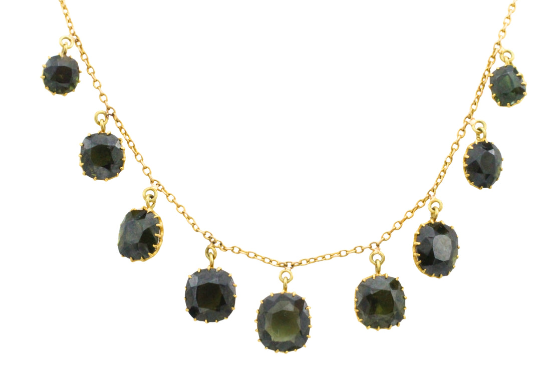 Tourmaline collier in 22 carat gold-colliers-The Antique Ring Shop