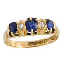 Victorian sapphire and diamond ring from 1897