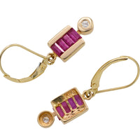 Ruby and diamond earrings in 14 carat gold