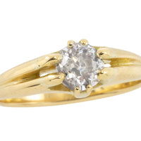 Old mine cut diamond solitaire ring-Antique rings-The Antique Ring Shop