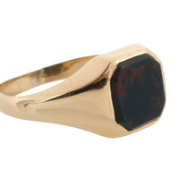 Vintage bloodstone signet ring in 14 carat gold-Vintage Rings-The Antique Ring Shop